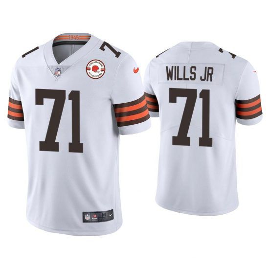 Men Cleveland Browns #71 Jedrick Wills Jr Nike White 75th Anniversary Limited NFL Jersey->cleveland browns->NFL Jersey